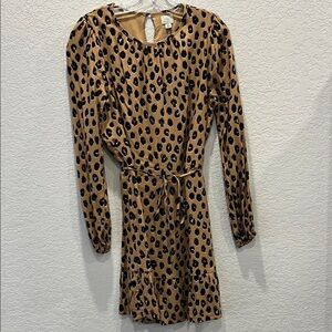 Leopard Print Long Sleeve Dress size XS